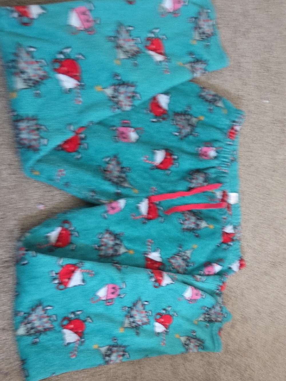 Kids Teal Holiday Penguin Pajama Pants